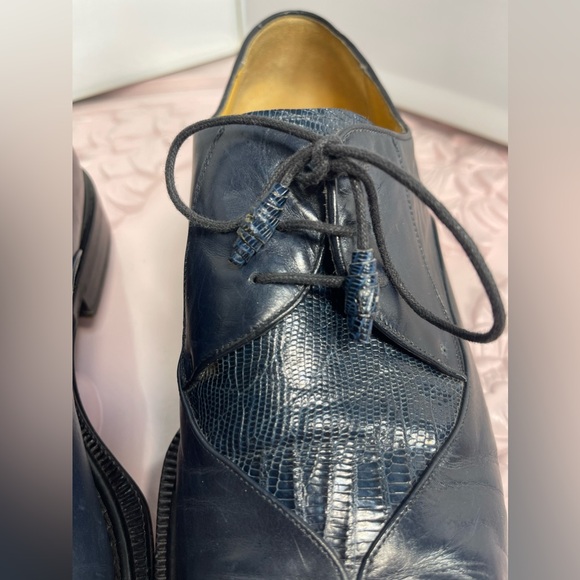 MEZLAN 😍CELLINI- LIZARD #29976 Blue  Dress Shoes Men’s 10 1/2M - Picture 13 of 16